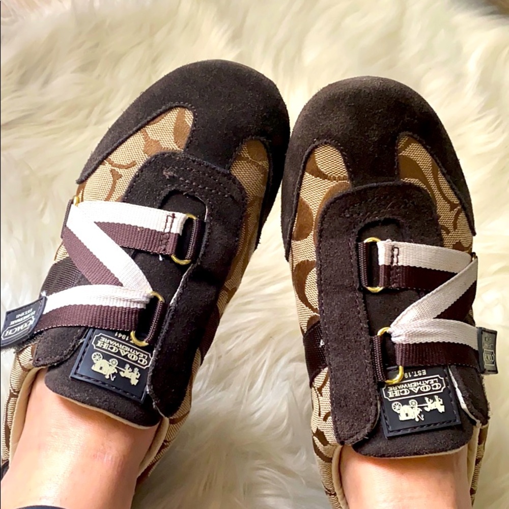 Women’s Coach sneakers with Velcro close.